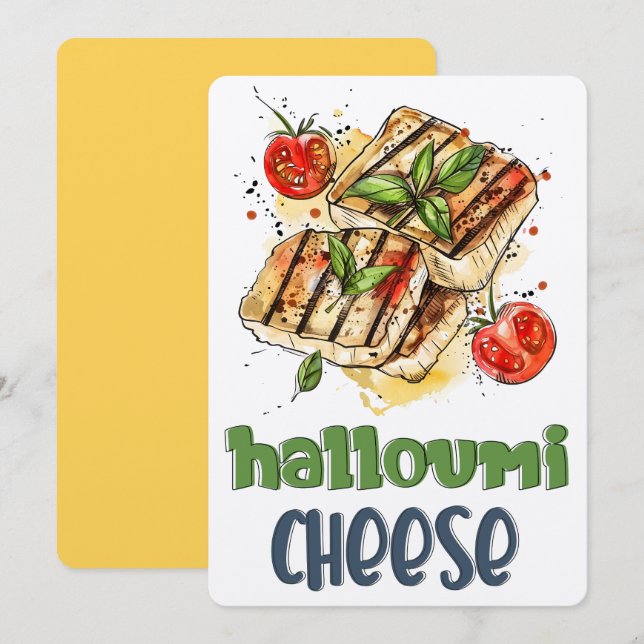 Grilled Halloumi Feta Cheese جبنة حلومي مشوية Invitation (Front/Back)