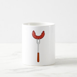 Grilled Sausage on BBQ Fork Coffee Mug
