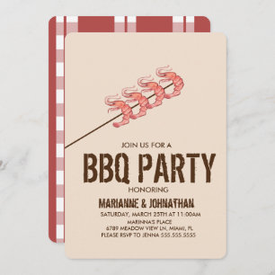 Grilled Shrimp Skewers BBQ Party Invitation