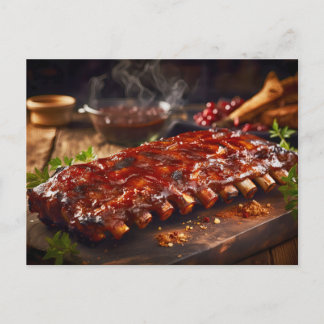 Grilled Spare Ribs BBQ Postcard