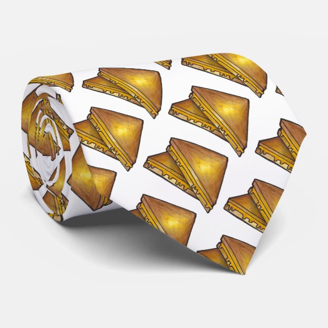 Grilled Toasted Cheddar Cheese Sandwich Foodie Tie (Rolled)