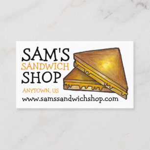 Grilled Toasted Cheese Sandwich Food Chef Diner Business Card