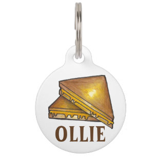 Grilled Toasted Cheese Sandwich Foodie Pet Dog Tag
