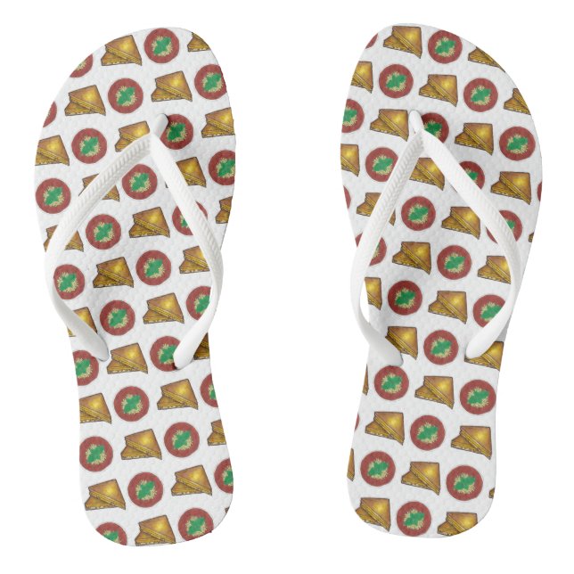 Grilled Toasted Cheese Sandwich Tomato Soup Foodie Flip Flops (Footbed)