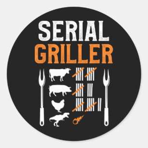 Griller Bbq Series Classic Round Sticker