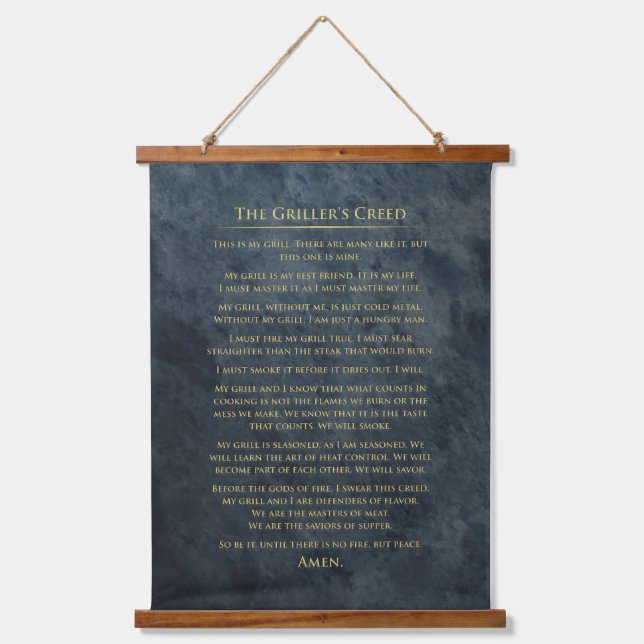 "Griller's Creed" Hanging Tapestry (Front)