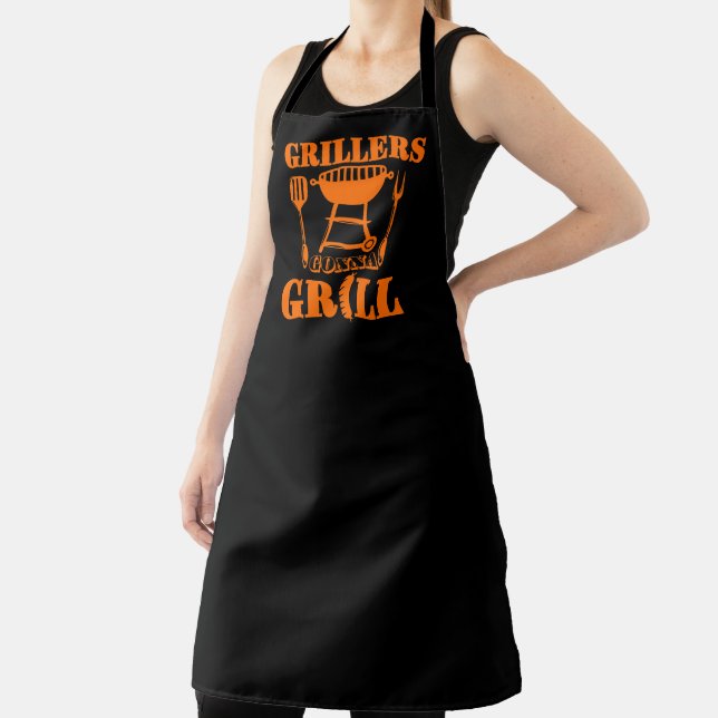 Grillers Gonna Grill Sausage Barbecue Orange Apron (Insitu)