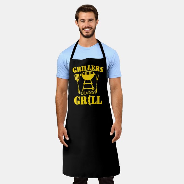 Grillers Gonna Grill Sausage Barbecue Yellow Apron (Worn)
