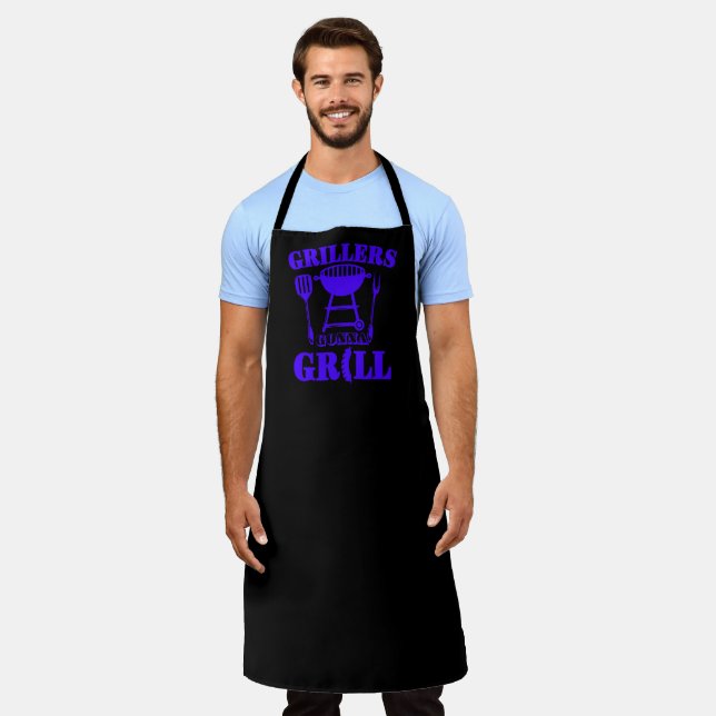 Grillers Gonna Grill Sausage Blue  Apron (Worn)