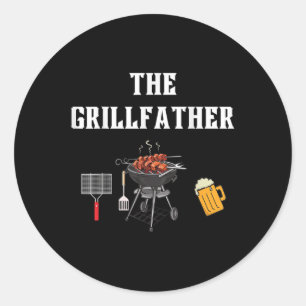 Grillfather Grilling Funny Bbq Meat Dad Grandpa Gr Classic Round Sticker