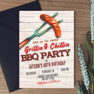 Grillin and Chillin - Barbeque  Invitation