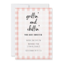 Grillin' and Chillin' Gingham BBQ Invitation