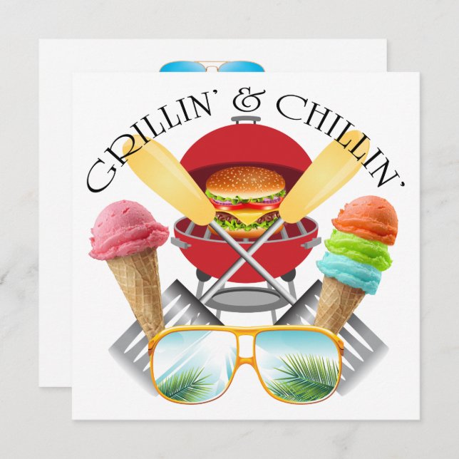 Grillin' and Chillin' Invitation (Front/Back)