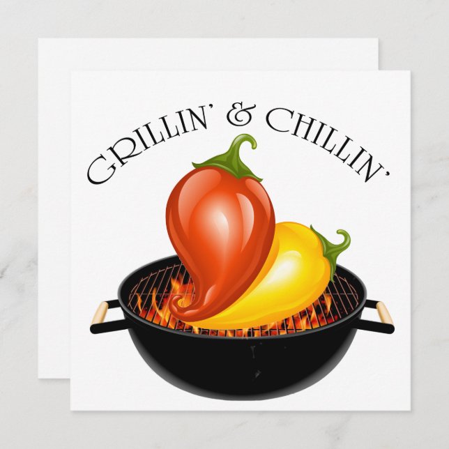 Grillin' and Chillin' Invitation (Front/Back)