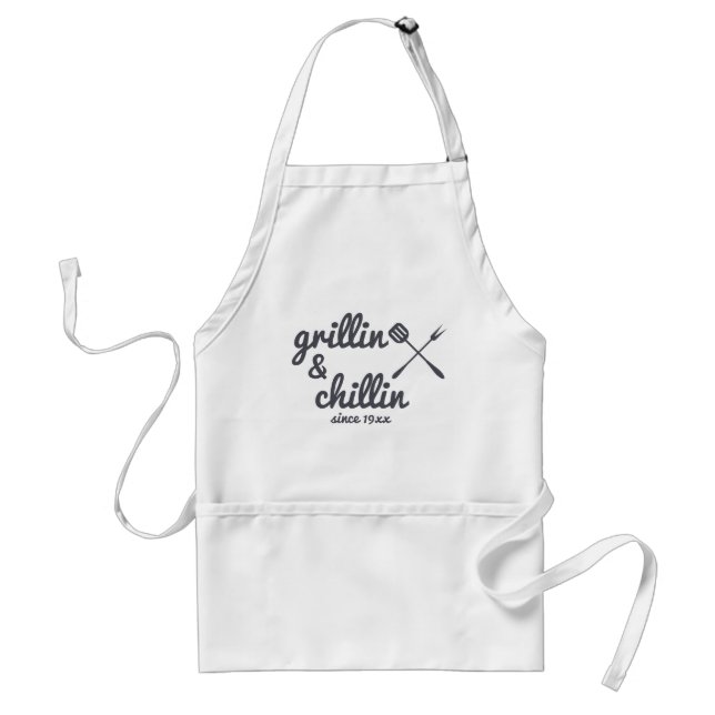 Grillin and Chillin since - custom BBQ Standard Apron (Front)