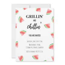 Grillin' and Chillin' Watermelon BBQ Invitation