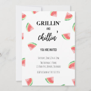 Grillin' and Chillin' Watermelon BBQ Invitation