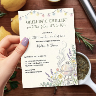 Grillin Chillin BBQ Couples Wedding Shower Invitation