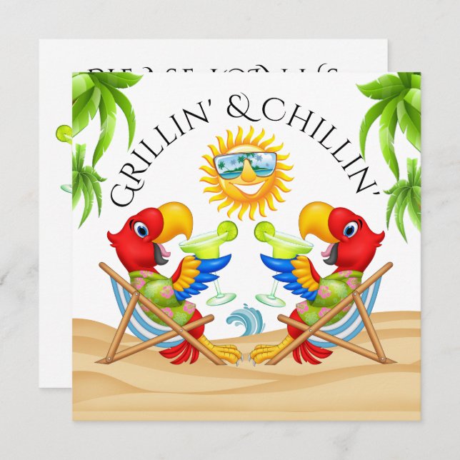 Grillin' & Chillin' Invitation (Front/Back)