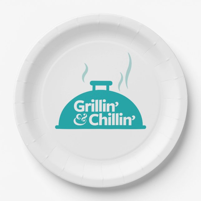 Grillin' & Chillin' Paper Plate (Front)