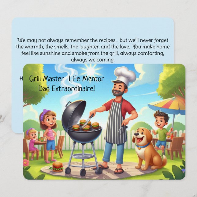 Grillin’ & Chillin’ Personalised Father’s Day Card (Front/Back)