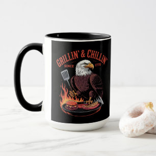 Grillin' & Chillin' Since 1776 - Patriotic Eagle Mug