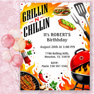 Grillin N Chillin Summer BBQ Party Invitation