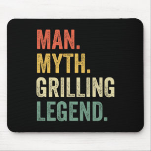 Grilling Bbq Funny Man Myth Grill Legend Fathers D Mouse Mat