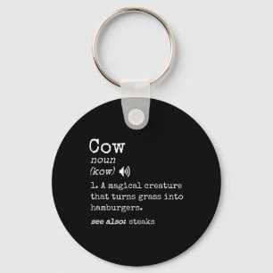Grilling Beef Steak Lover Funny Cow Hamburger Defi Key Ring