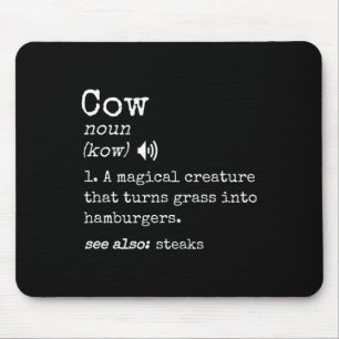 Grilling Beef Steak Lover Funny Cow Hamburger Defi Mouse Mat