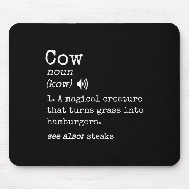 Grilling Beef Steak Lover Funny Cow Hamburger Defi Mouse Mat (Front)