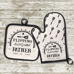 Grilling Flipping Awesome Father Oven Mitt & Pot Holder Set<br><div class="desc">Outdoor grilling funny flipping awesome father. Great for fathers day. Fun gift for any cooking enthusiast.</div>