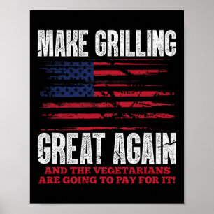 Grilling Great Again Funny Trump Bbq Pit Master Poster