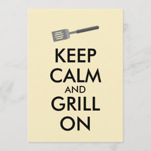 Grilling Keep Calm and Grill On Barbecue Spatula Invitation