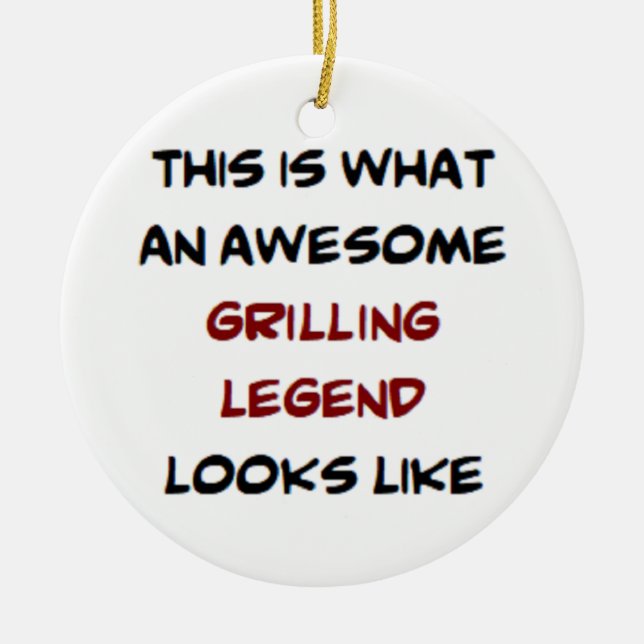 grilling legend, awesome ceramic tree decoration (Front)