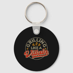 Grilling Like A Villain Funny Bbq Barbecue Griller Key Ring