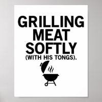 Grilling Meat Softly With His Tongs Funny Bbq Part