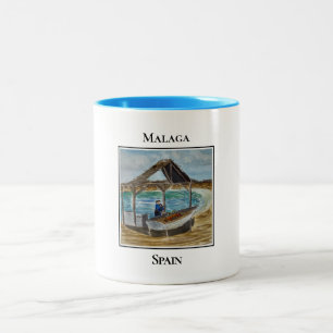 Grilling Sardines, Malaga, Spain Two-Tone Coffee Mug