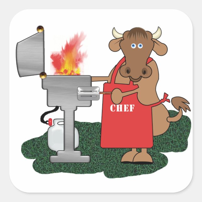 Grilling Square Sticker (Front)