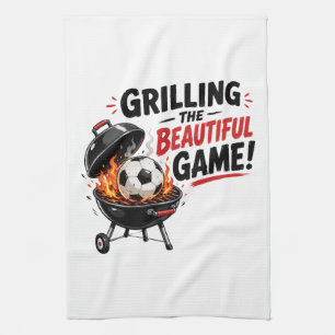 Grilling The Beautiful Game Tea Towel