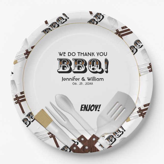 Grilling Tools I Do BBQ Paper Plate (Front)