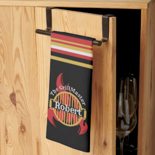 GrillMaster BBQ Bold Stripes Tea Towel