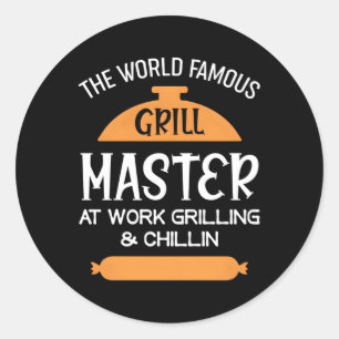 Grillmaster Bbq The World Famous Grill Master Classic Round Sticker