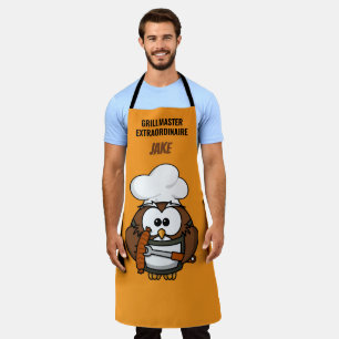 Grillmaster Extraordinaire Custom Owl Apron