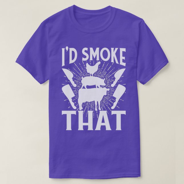 Grillmaster Id Smoke That Funny BBQ T-Shirt (Design Front)
