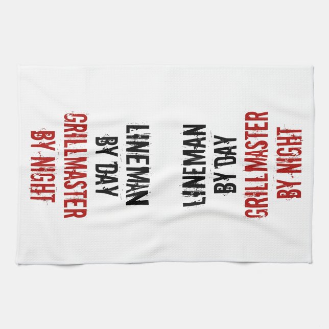 Grillmaster Lineman Tea Towel (Horizontal)