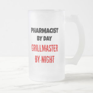 Grillmaster Pharmacist Frosted Glass Beer Mug