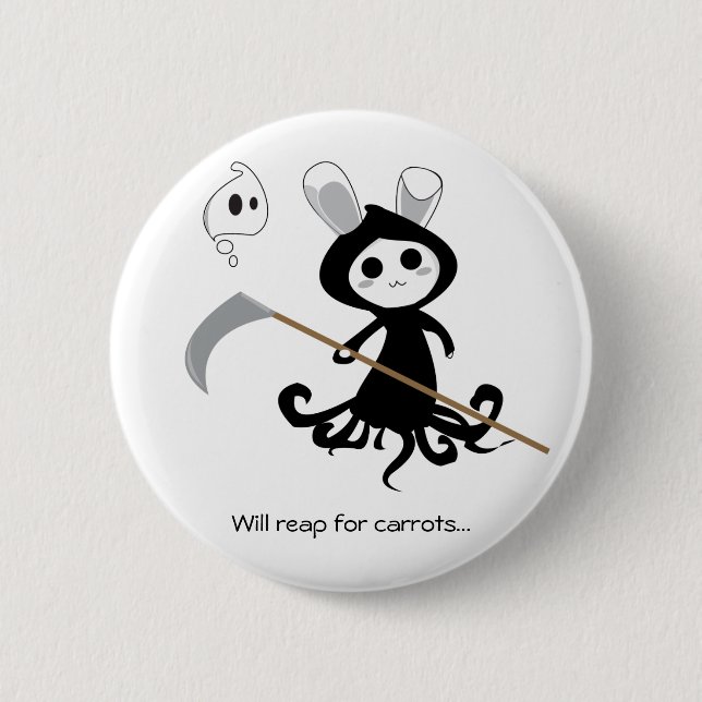 Grim Bunny 6 Cm Round Badge (Front)