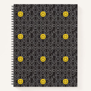 "Grim Grids & Glowing Grins: A Mood Swing Mosaic" Notebook