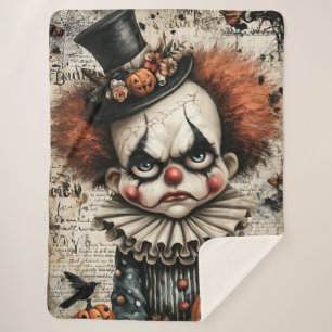 Grim Grin – The Melancholy Masquerade Sherpa Blanket